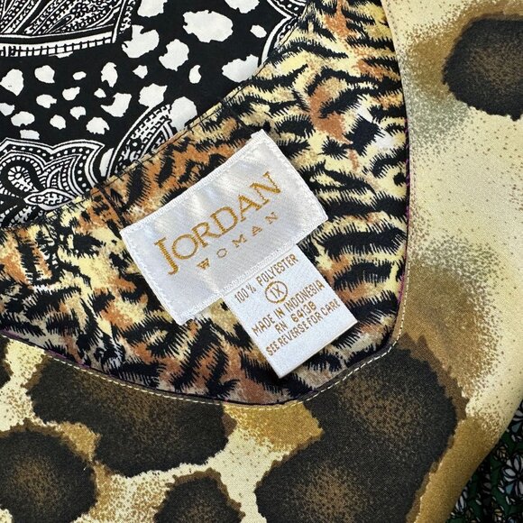 Vintage Jordan Woman 1X Reversible Sleeveless Tank Animal Print Snake Print 90s - Picture 7 of 9